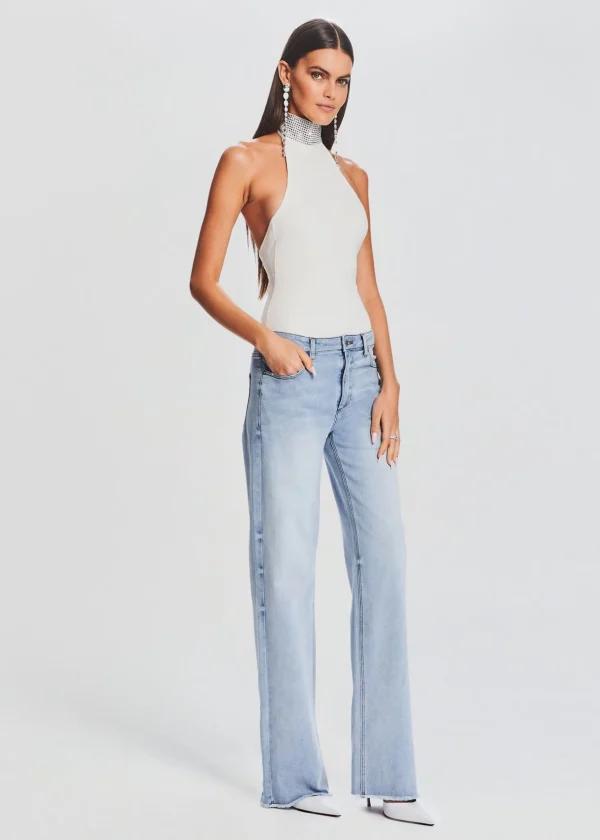 Guest Of*Retrofete Maci Embellished Knit Bodysuit White