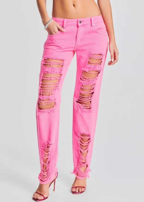 RETROFÊTE*Retrofete Maggie Low Rise Jean Neon Pink