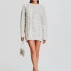 RETROFÊTE*Retrofete Maple Embellished Sweater Dress Ivory