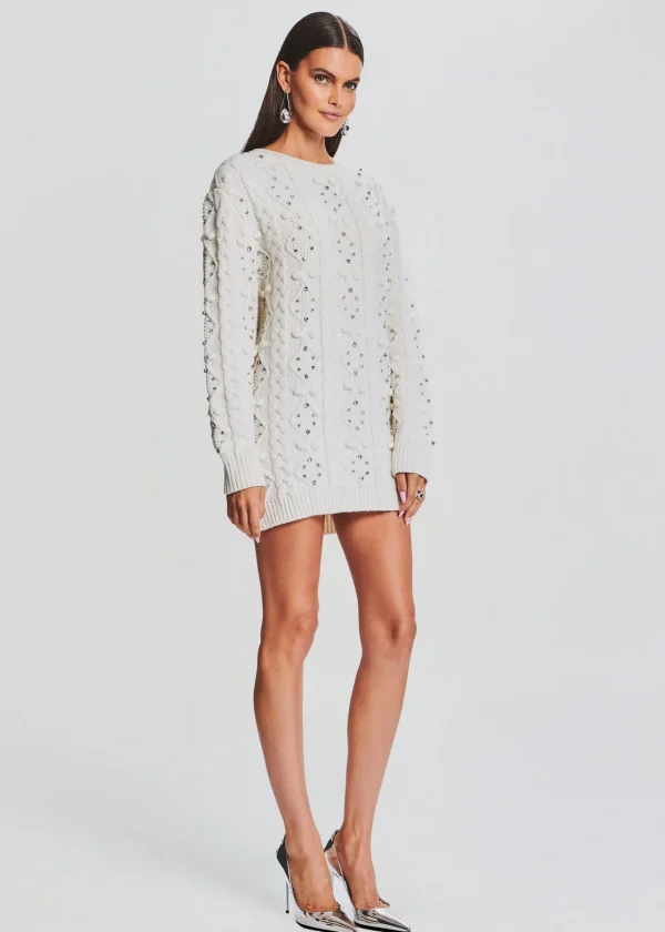 Dresses*Retrofete Maple Embellished Sweater Dress Ivory