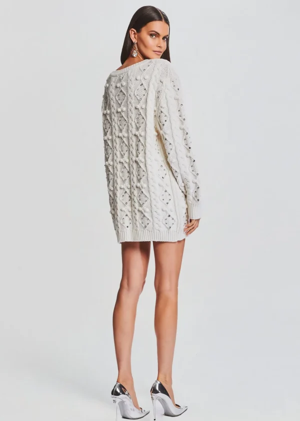 Day to Night*Retrofete Maple Embellished Sweater Dress Ivory