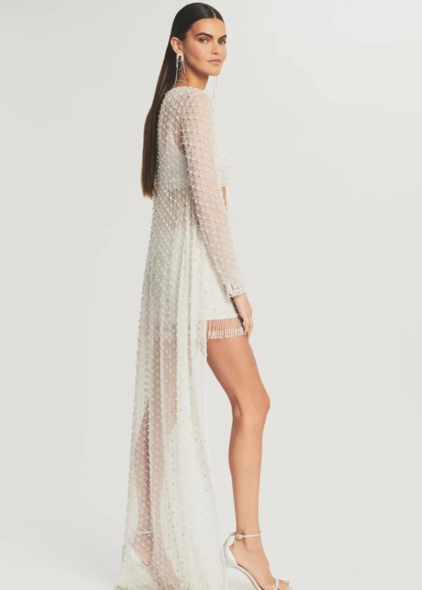 The Destination Bride*Retrofete Marcel Beaded Duster White