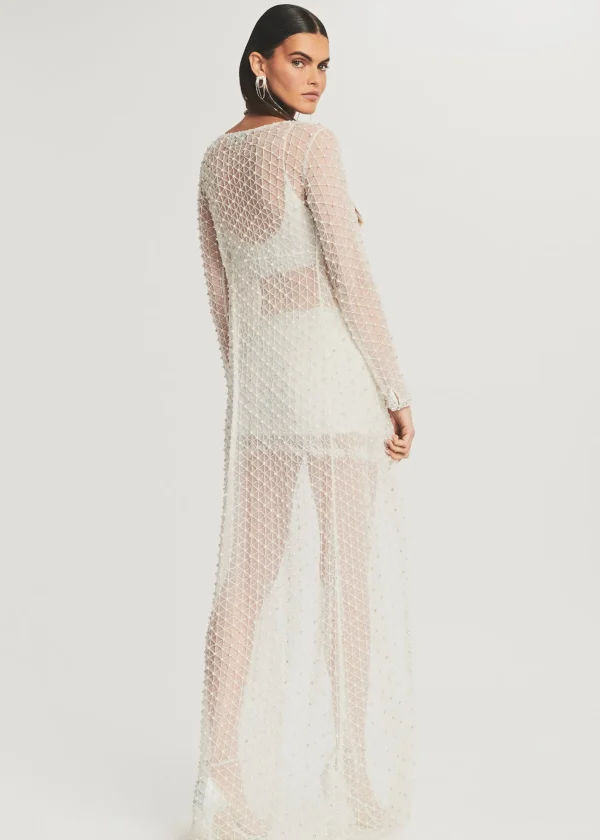 Bridal Party*Retrofete Marcel Beaded Duster White
