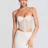 Bridal Shower*Retrofete Margery Embellished Bustier Top White