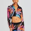 Tropical Hues*Retrofete Margo Crop Shirt Black