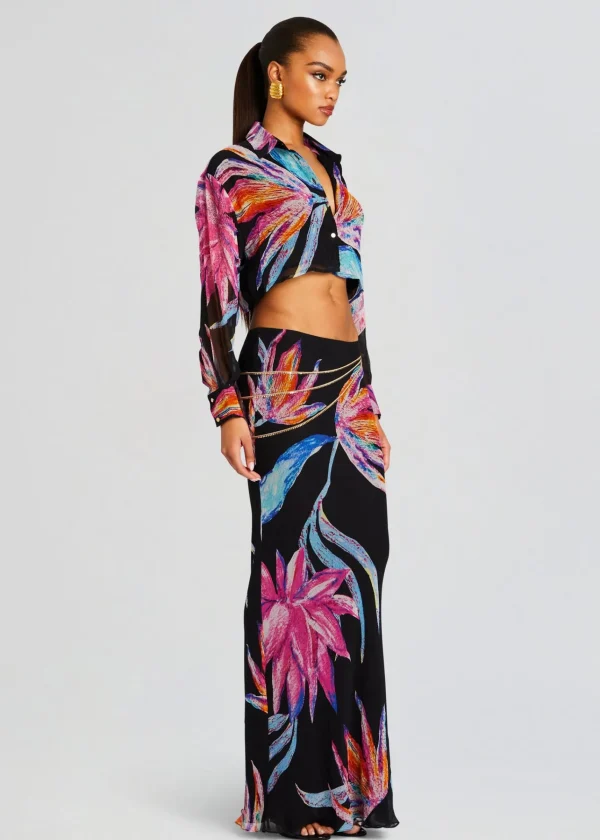 Tropical Hues*Retrofete Margo Crop Shirt Black