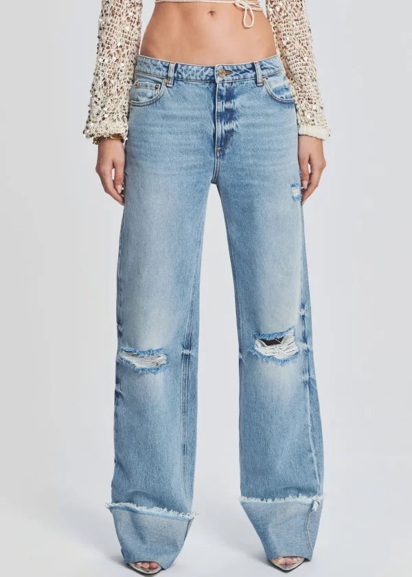 Bottoms*Retrofete Margot Cuffed Boyfriend Jean Coastline