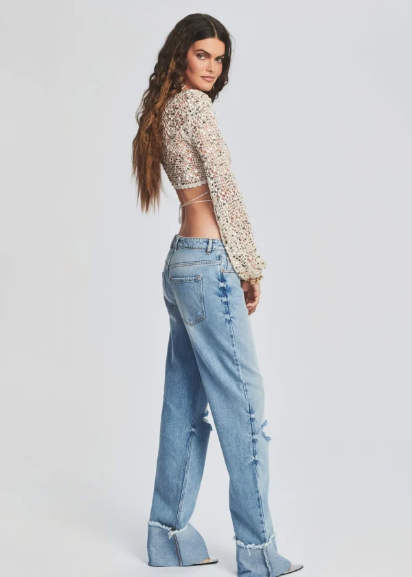 Bottoms*Retrofete Margot Cuffed Boyfriend Jean Coastline