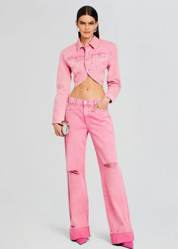 Night Out*Retrofete Margot Cuffed Boyfriend Jean Malibu Pink