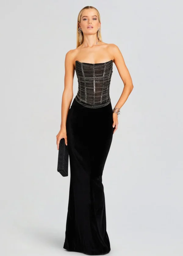 Guest Of*Retrofete Mariah Embellished Dress Black/Silver