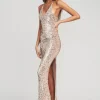RETROFÊTE*Retrofete Marie Sequin Crochet Dress Rose Gold