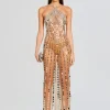 RETROFÊTE*Retrofete Maris Embellished Dress Tannin