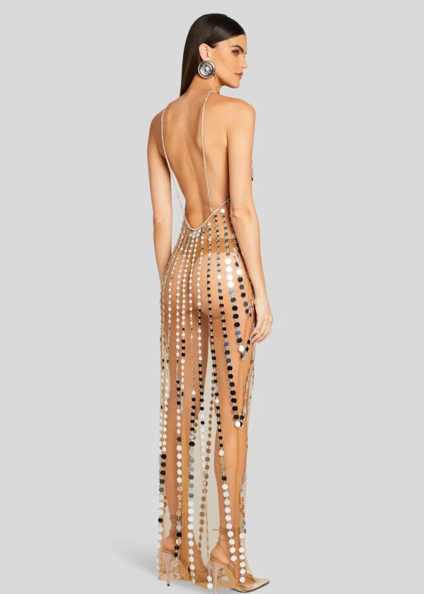 Sheer Bliss*Retrofete Maris Embellished Dress Tannin