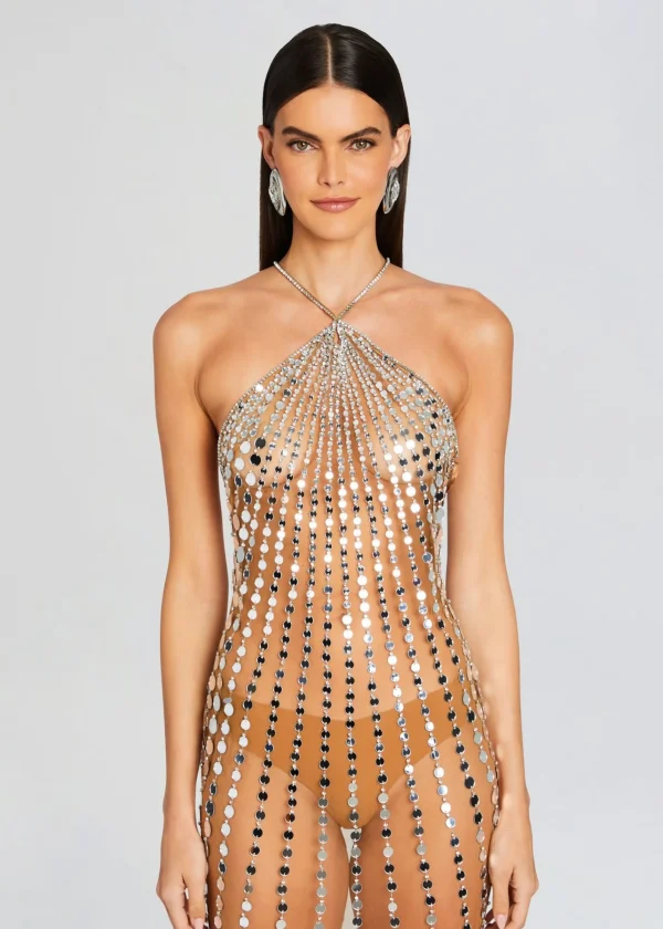RETROFÊTE*Retrofete Maris Embellished Dress Tannin