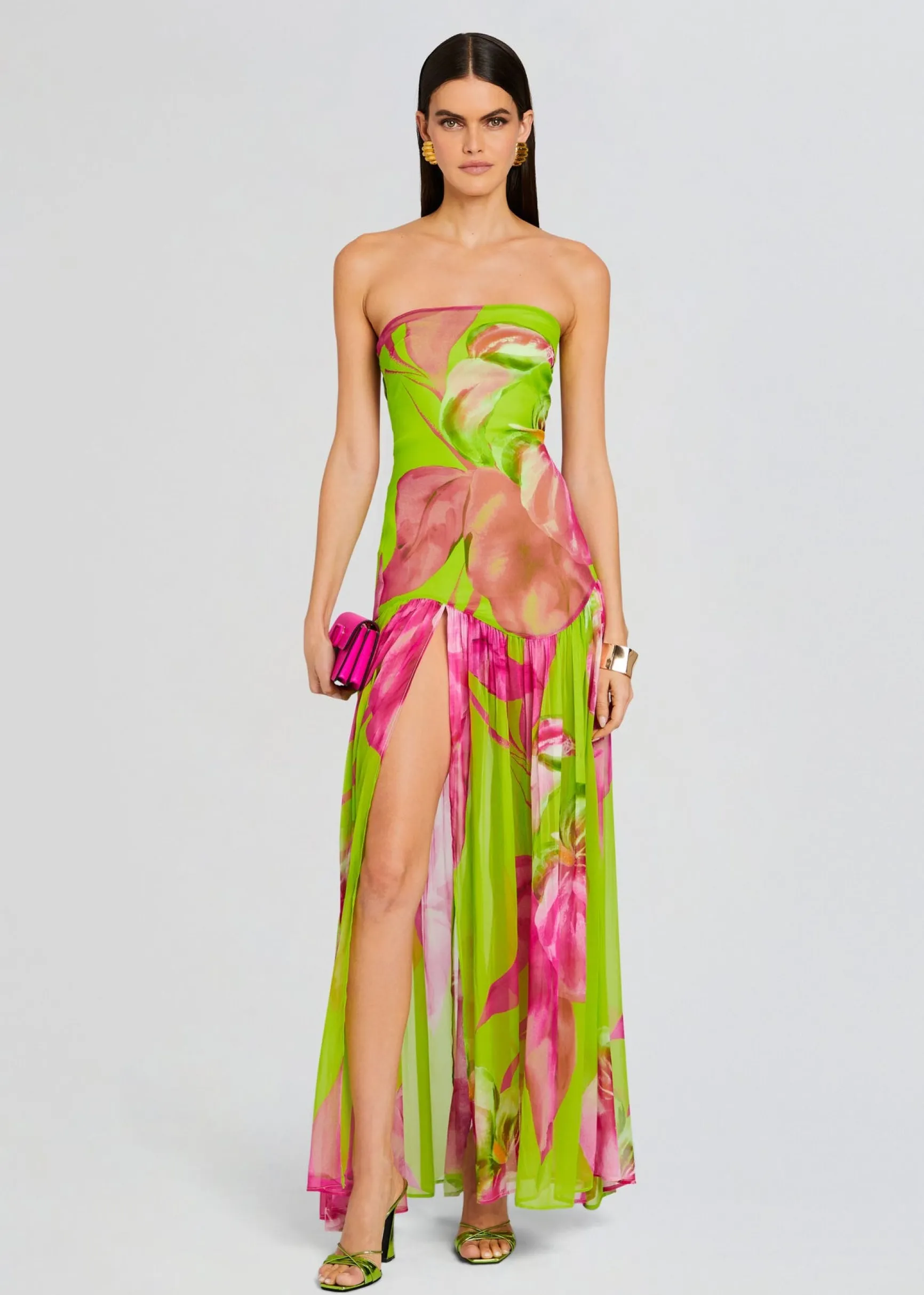 marisol_silk_dress_0-5.webp RETROFÊTE*Retrofete Marisol Silk Dress Lime Anthurium