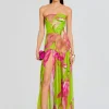 Dresses*Retrofete Marisol Silk Dress Lime Anthurium