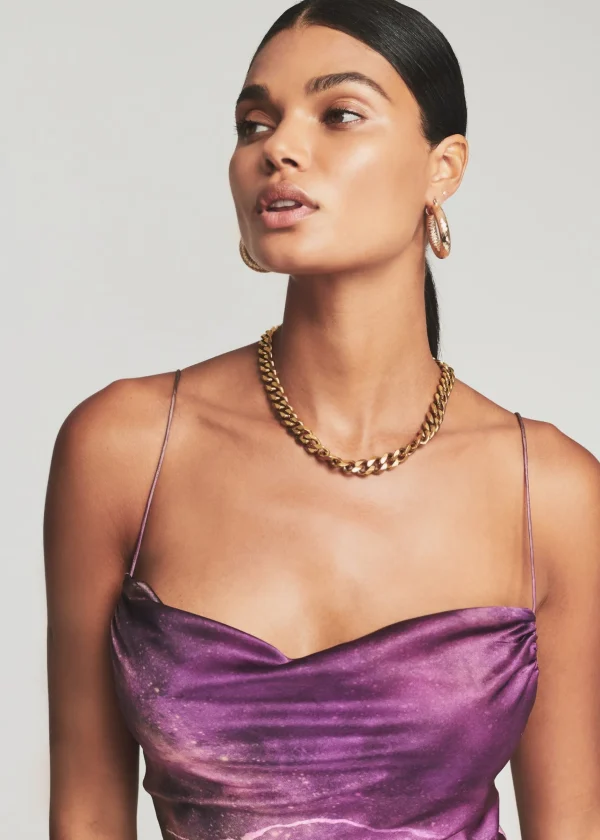 Honeymoon Looks*Retrofete Marlene Silk Dress Vintage Thunderstorm