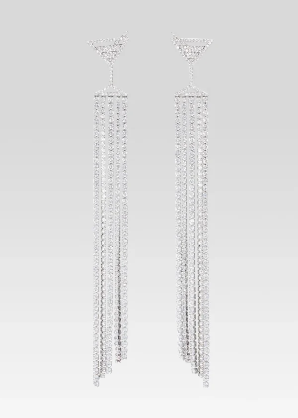 Accessories*Retrofete Martini Drop Crystal Earring Silver