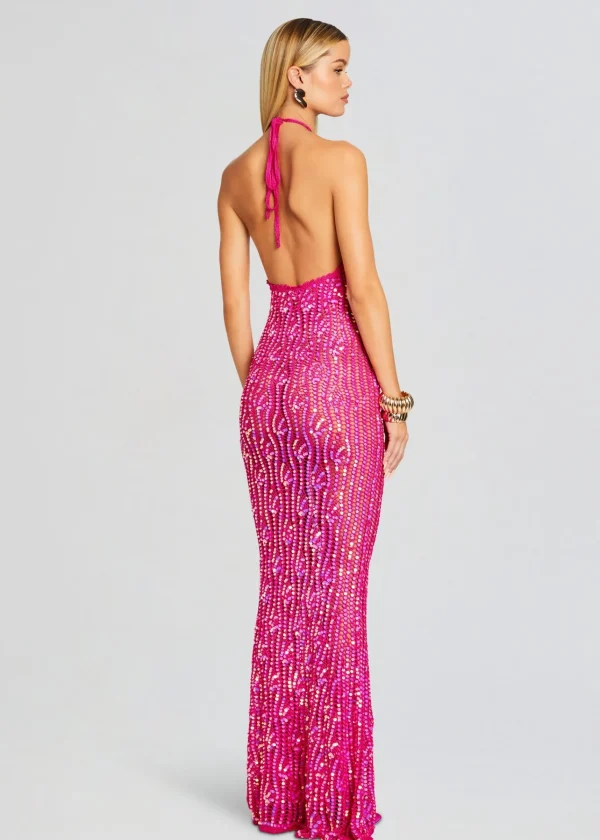 Subtle Shimmer*Retrofete Massie Sequin Crochet Dress Paradise Pink