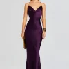 Guest Of*Retrofete Massimo Silk Gown Eggplant