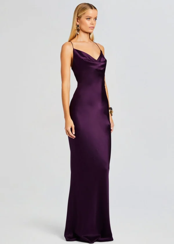 Maxi*Retrofete Massimo Silk Gown Eggplant