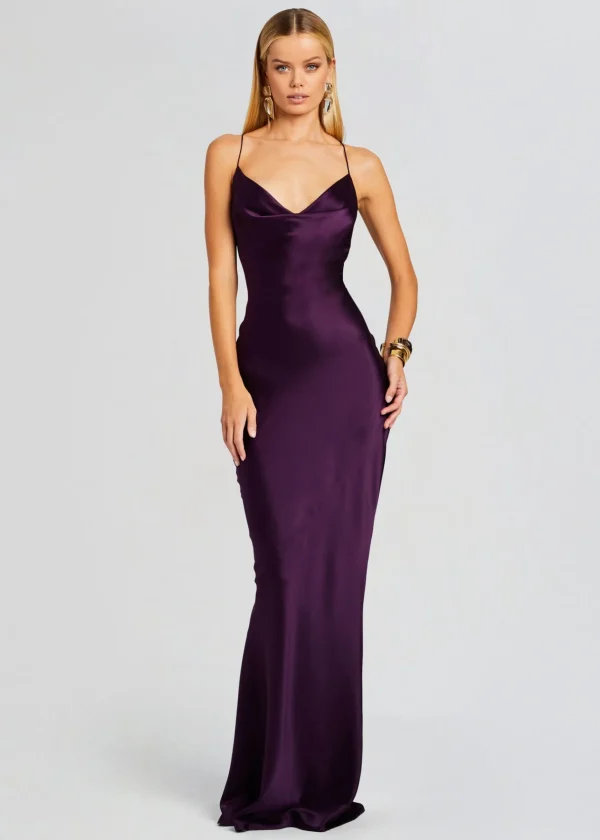 Maxi*Retrofete Massimo Silk Gown Eggplant