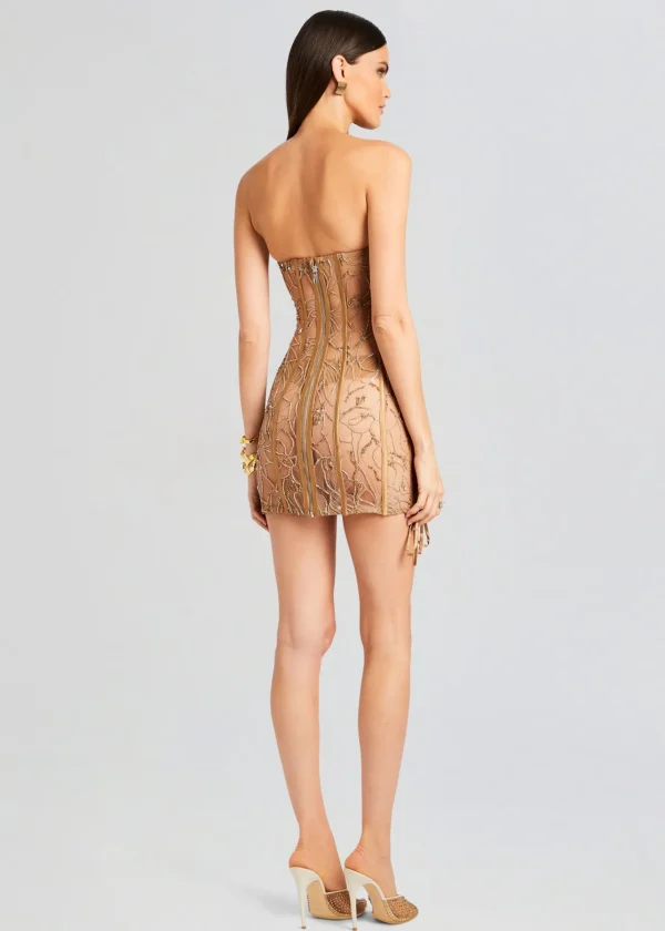 Dresses*Retrofete Matilda Embellished Lace Dress Tannin