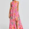 Resort '24*Retrofete Megan Long Dress Pink Floral