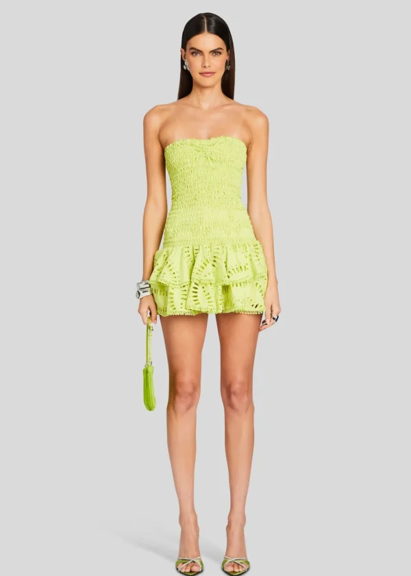 Trending*Retrofete Megan Short Dress Lime Punch