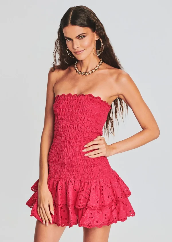Tropical Hues*Retrofete Megan Short Dress Fuchsia Fruition