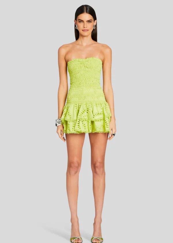 Trending*Retrofete Megan Short Dress Lime Punch