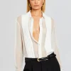 Tops*Retrofete Meghan Panelled Silk Blouse White