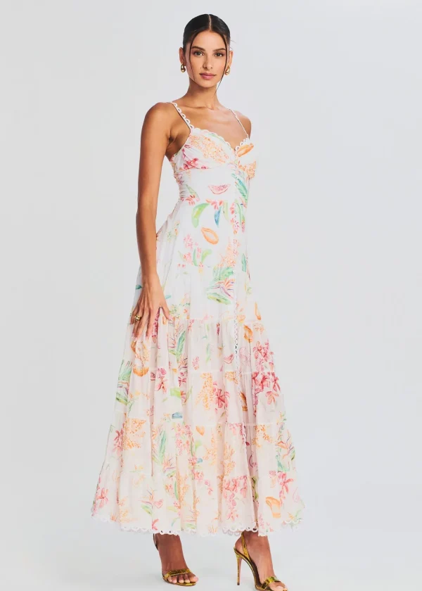 Honeymoon Looks*Retrofete Melia Long Dress White Fresca