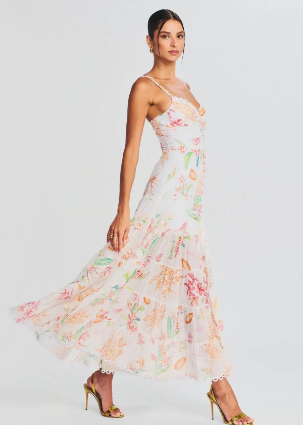 Honeymoon Looks*Retrofete Melia Long Dress White Fresca