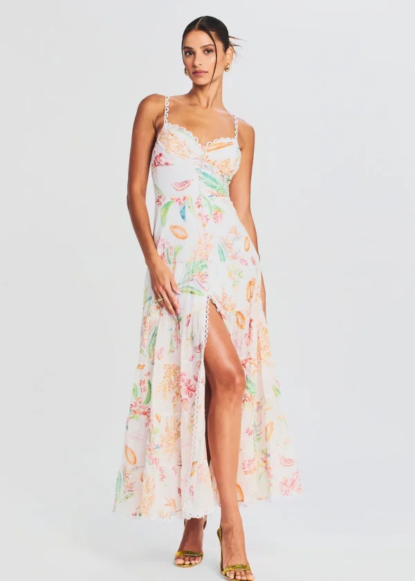 Honeymoon Looks*Retrofete Melia Long Dress White Fresca