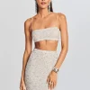 Bachelorette Party*Retrofete Mera Sequin Top Silver White