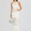 Tropical Hues*Retrofete Mesa Knit Crochet Dress Iridescent White
