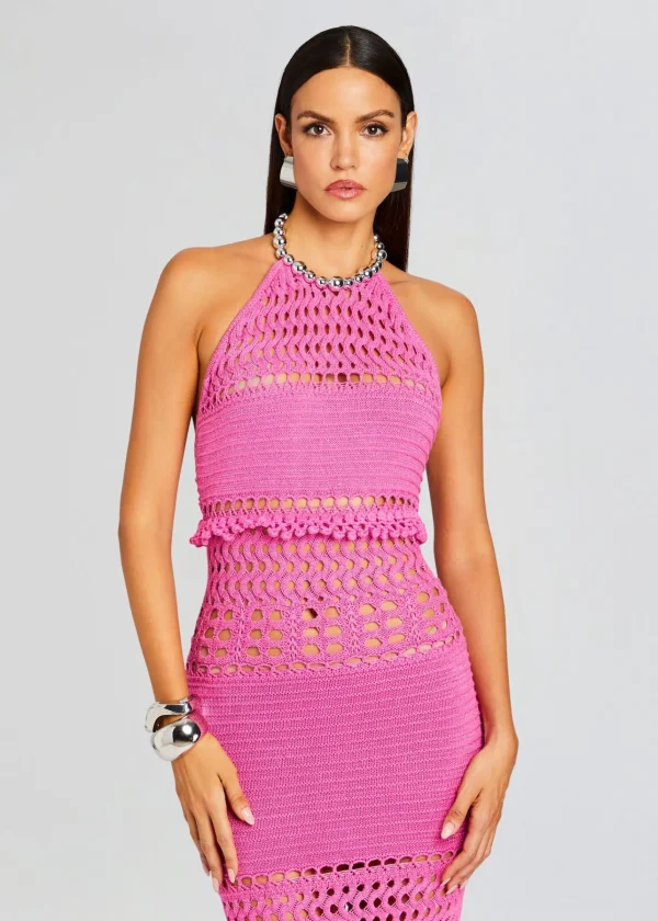 Coming Soon*Retrofete Mesa Knit Crochet Dress Paradise Pink