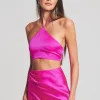 Bachelorette Party*Retrofete Mesta Silk Top Neon Pink