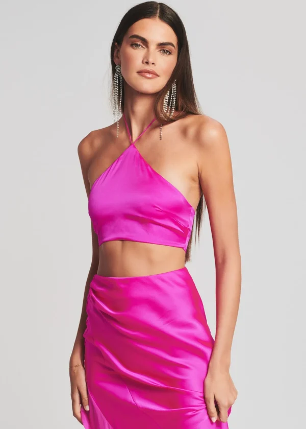 Bachelorette Party*Retrofete Mesta Silk Top Neon Pink