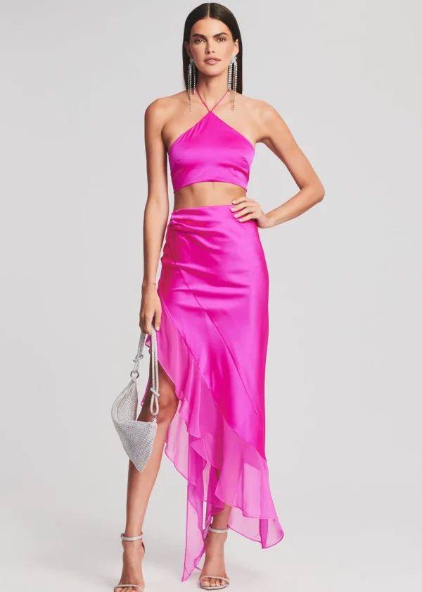 Bachelorette Party*Retrofete Mesta Silk Top Neon Pink