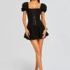 Resort '24*Retrofete Mexik Short Dress Black Samoa