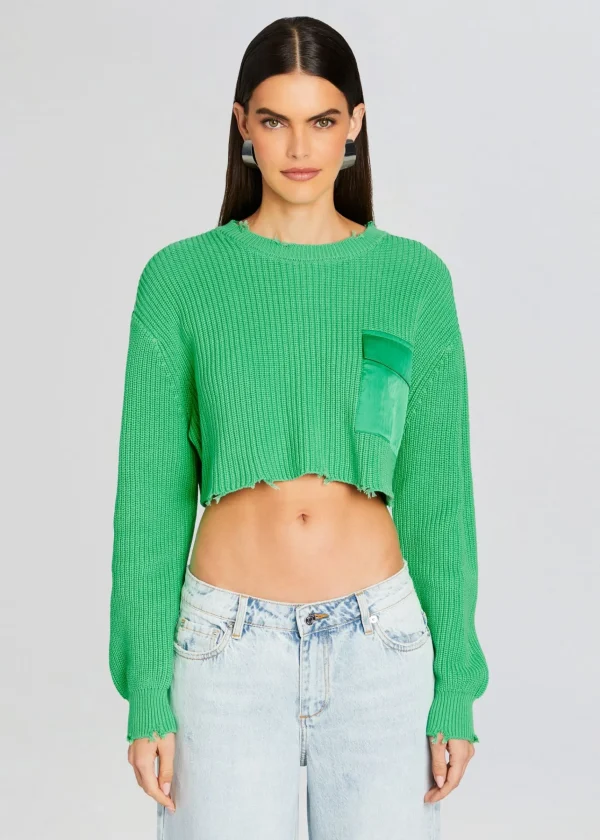 Spring Knits*Retrofete Mid Cropped Devin Sweater Pistachio