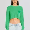 Tops*Retrofete Mid Cropped Devin Sweater Pistachio