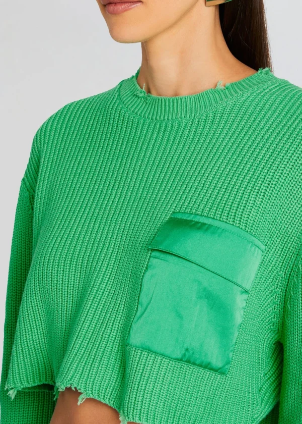 Spring Knits*Retrofete Mid Cropped Devin Sweater Pistachio