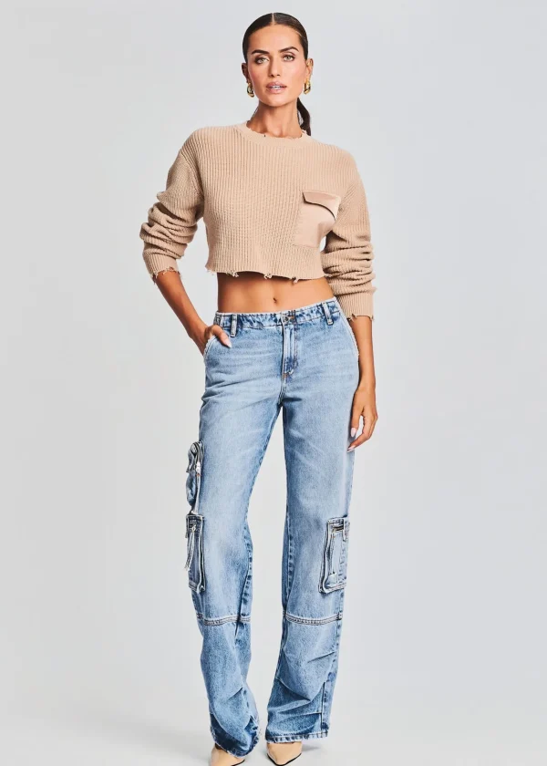 Neutral Moments*Retrofete Mid Cropped Devin Sweater Tan