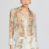 Business Chic*Retrofete Milena Silk Blouse Vintage Snake