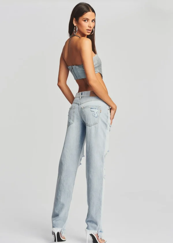 Final Sale*Retrofete Milos Embellished Chainmail Top Romano Denim