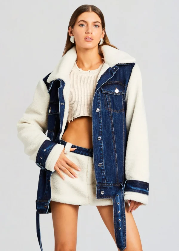 Jackets*Retrofete Mink Teddy Denim Jacket Deep Sea