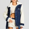 Denim*Retrofete Mink Teddy Denim Jacket Deep Sea